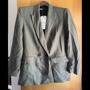 Zara Womens Blazer Khaki Small NWT